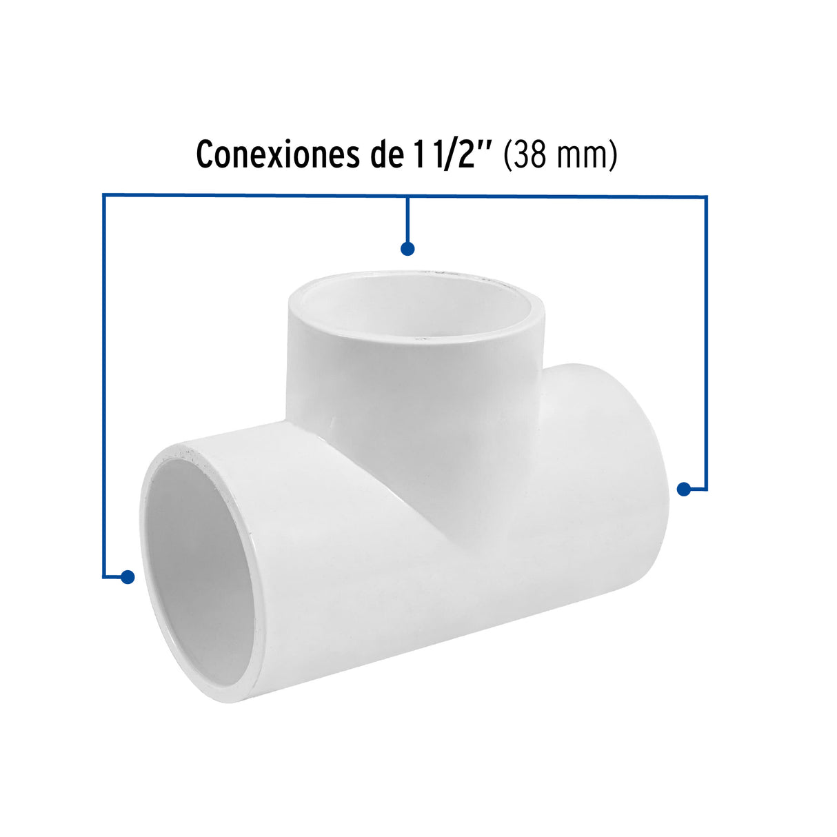 Tee Sencilla de PVC 1-1/2', Foset
