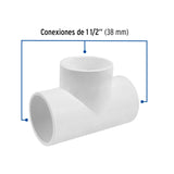 Tee Sencilla de PVC 1-1/2', Foset