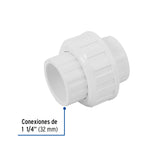 Tuerca Unión Lisa de PVC 1-1/4', Foset
