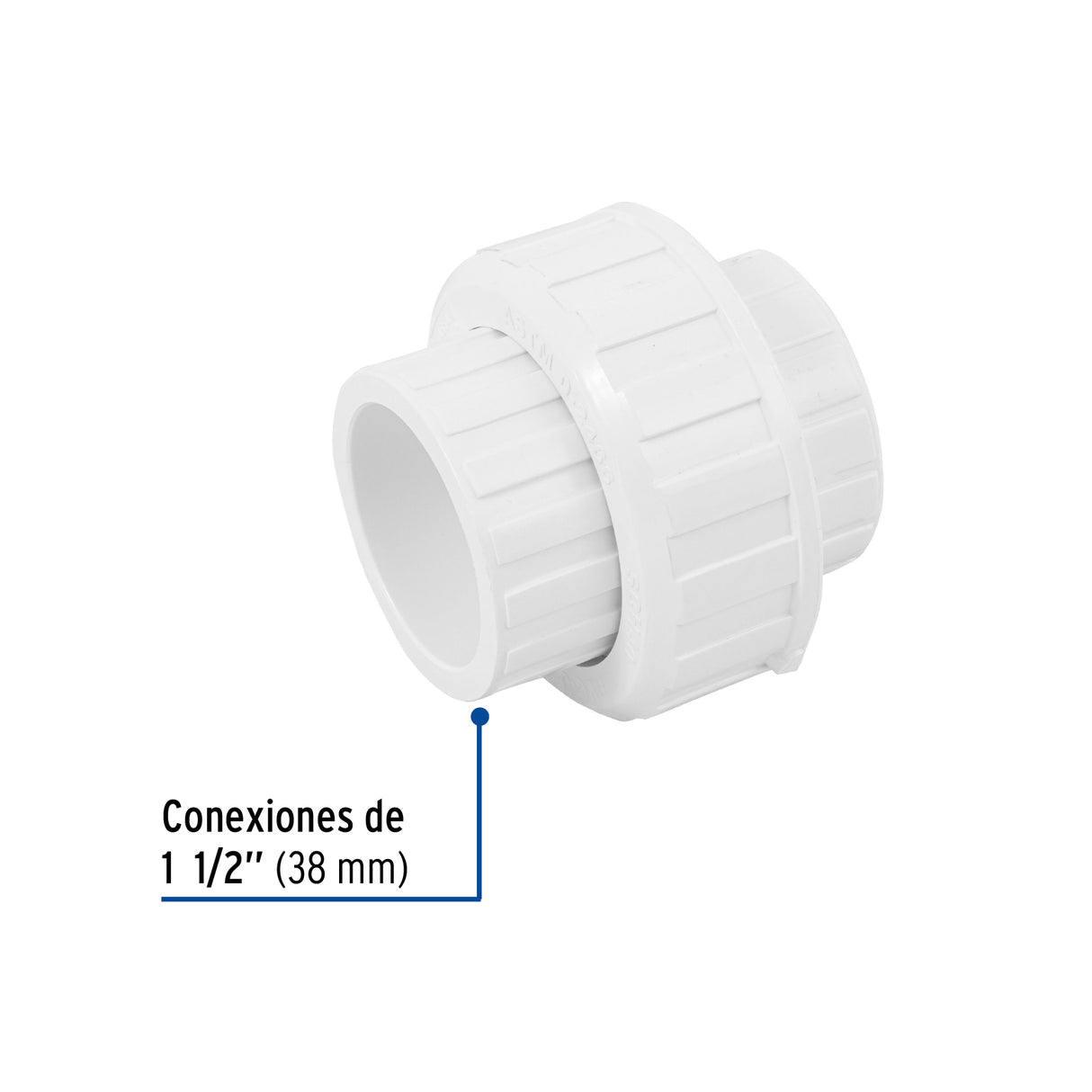 Tuerca Unión Lisa de PVC 1-1/2', Foset