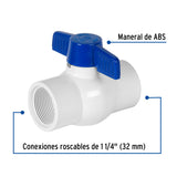 Válvula Esfera de PVC 1-1/4' Roscable, Foset