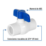 Válvula Esfera de PVC 3/4' Roscable, Foset
