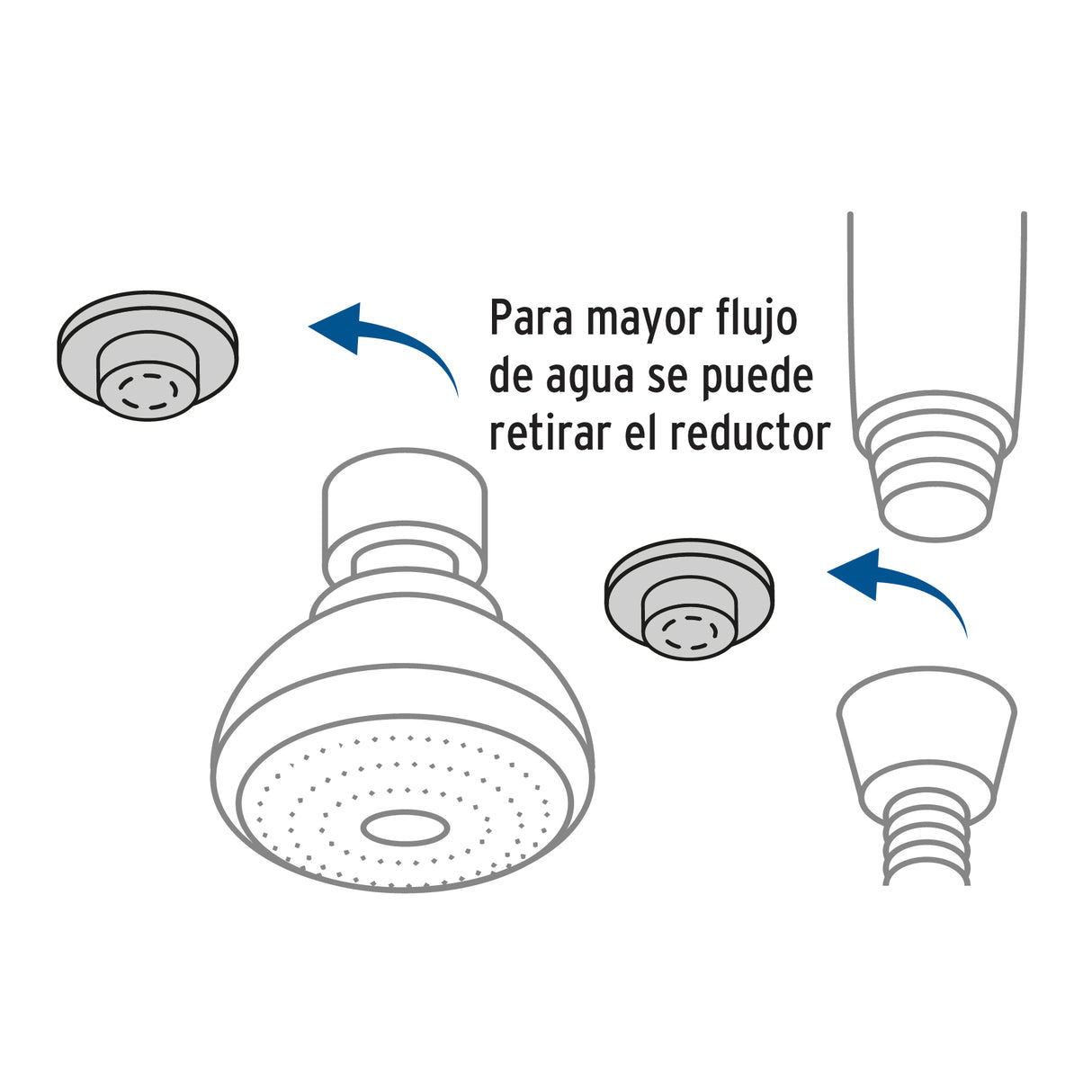 Regadera 2-1/2' con Extensión Tipo Teléfono, Foset Basic