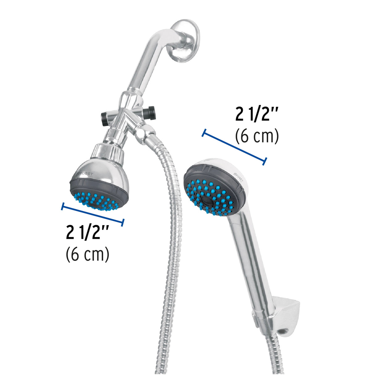 Regadera 2-1/2' con Extensión Tipo Teléfono, Foset Basic