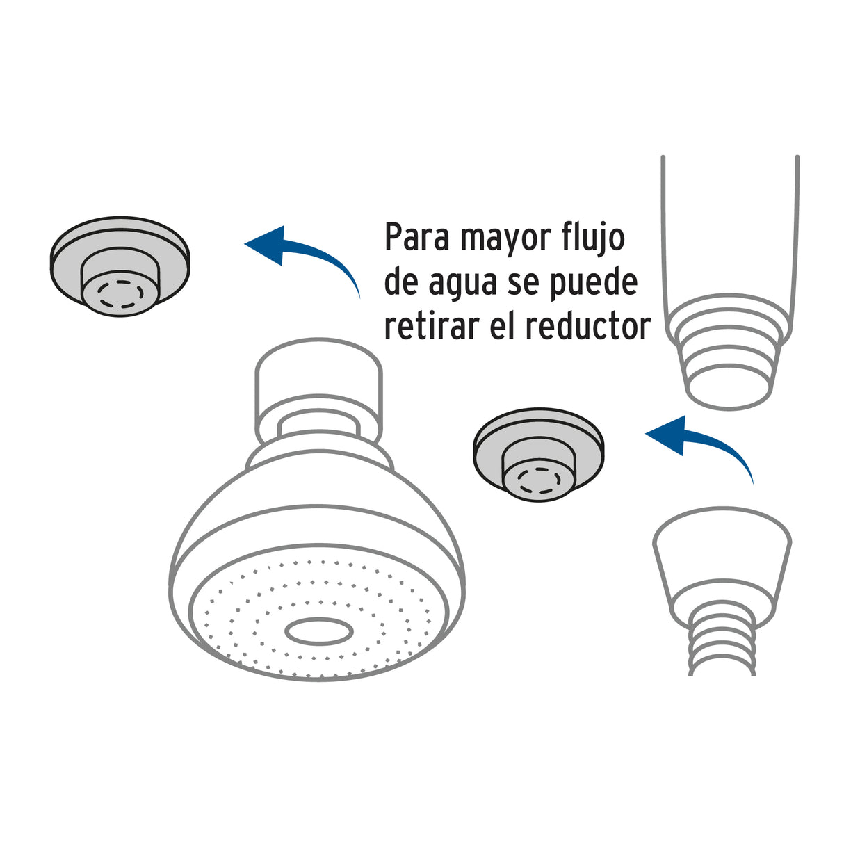 Regadera Doble Fija y Teléfono 3-1/4', 5 Funciones, Aqua