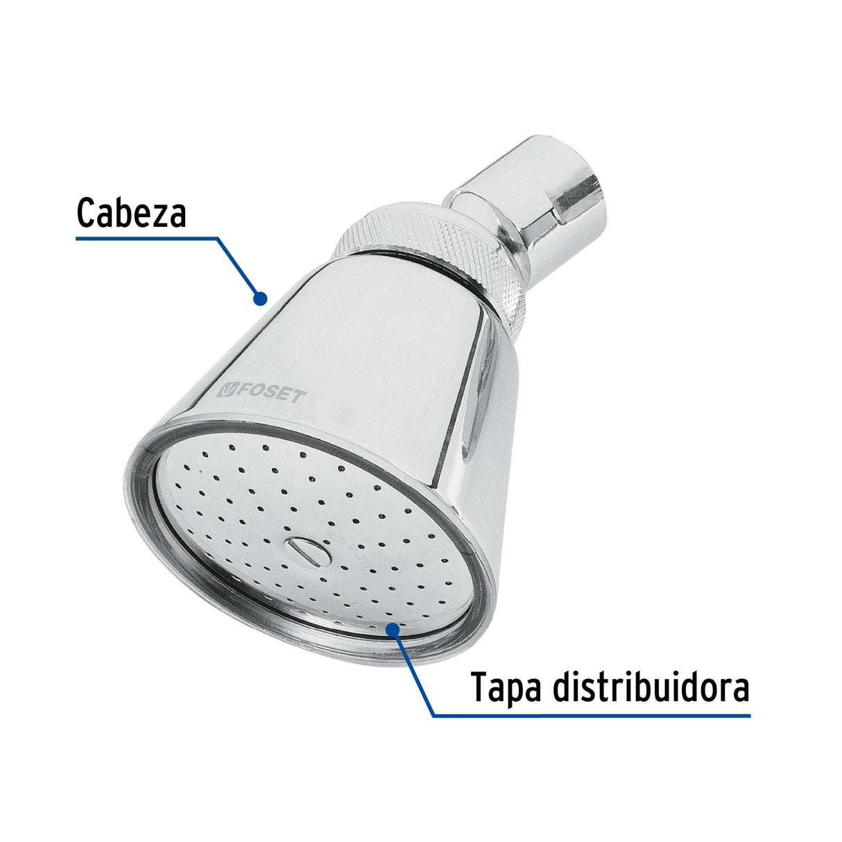 Regadera Redonda 2-3/4', Latón, sin Brazo, Cromo, Aero