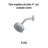 Regadera Cromo 4'con 5 Funciones, sin Brazo, Foset Element