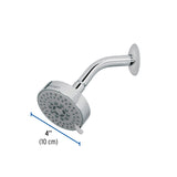 Regadera Cromo 4'con 5 Funciones, con Brazo, Foset Element