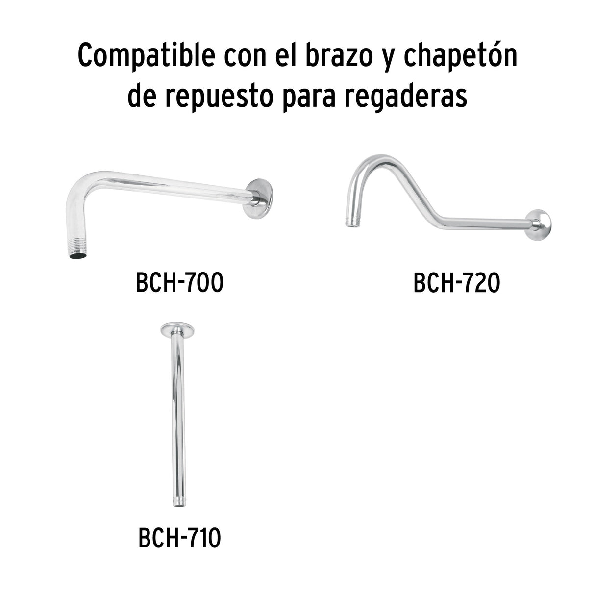 Regadera Cromo 8' Plato Redondo, sin Brazo, Foset Element