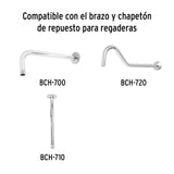 Regadera Cromo 8' Plato Redondo, sin Brazo, Foset Element
