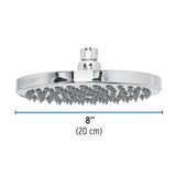 Regadera Cromo 8' Plato Redondo, sin Brazo, Foset Element