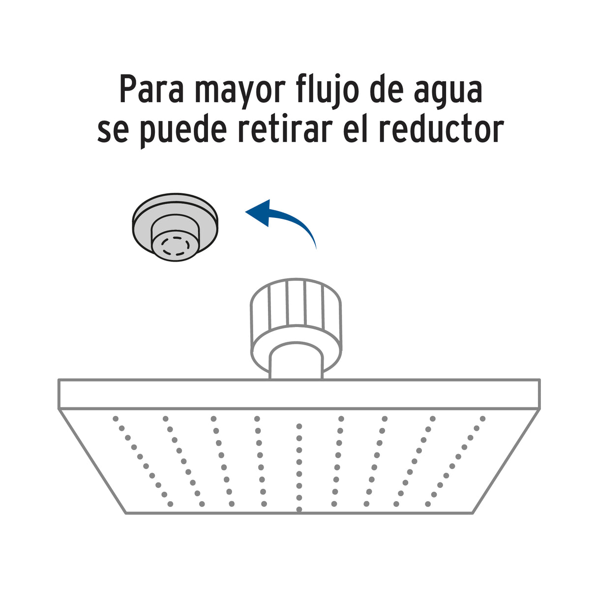 Regadera Plato Cuadrado 10' sin Brazo, Satín, Foset Riviera