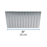 Regadera Plato Cuadrado 10' sin Brazo, Cromo, Foset Riviera