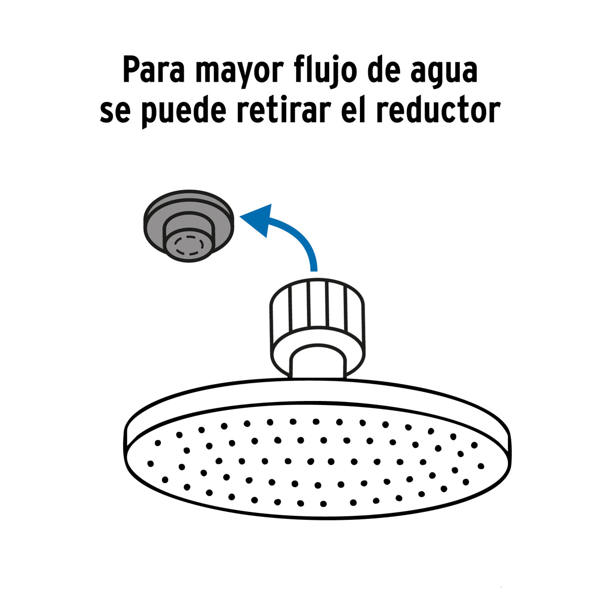 Regadera Plato Redondo 10' con Brazo, Negro, Foset Riviera