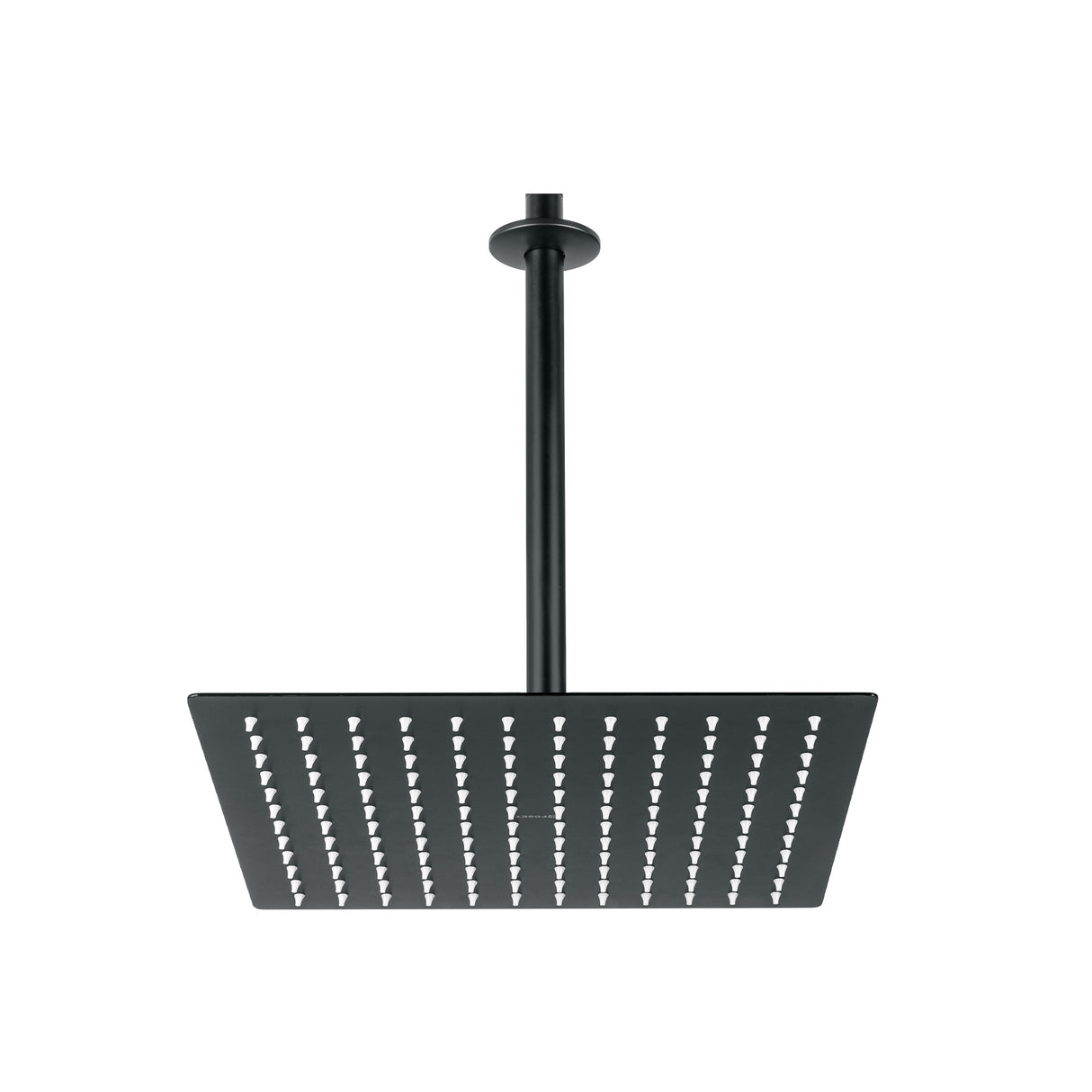 Regadera Plato Cuadrado 12' con Brazo, Negro, Foset Riviera