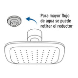 Regadera Cuadrada de ABS 3-3/4' sin Brazo, Negro, Basic