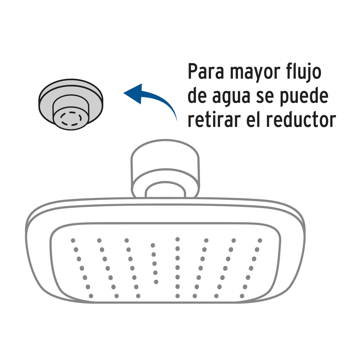 Regadera Cuadrada de ABS 3-3/4' sin Brazo, Foset Basic