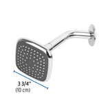 Regadera Cuadrada 3-3/4' Brazo y Chapetón de Acero, Basic