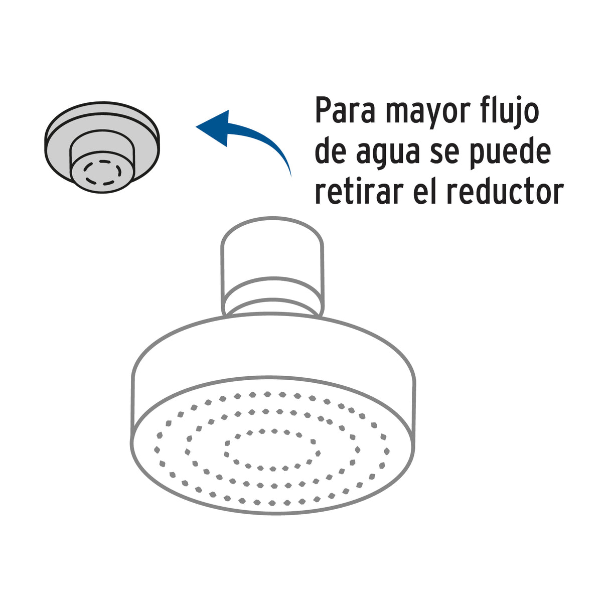 Regadera Redonda de ABS 4-1/4' sin Brazo, Foset Basic