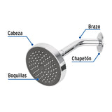 Regadera Redonda 4-1/4' Brazo y Chapetón de Acero, Basic