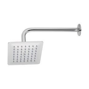 Regadera cuadrada 6', acero inox, con brazo, cromo, TÚBIG