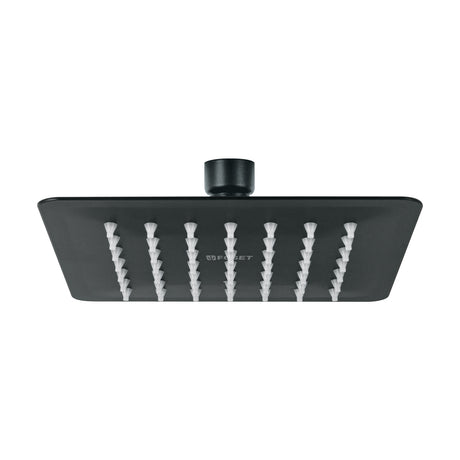 Regadera cuadrada 6', acero inox, sin brazo, negro, TÚBIG