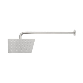 Regadera cuadrada 8', acero inox, con brazo, satín, TÚBIG