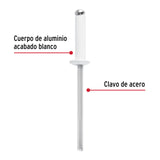 Bolsa C/50 Remaches 1/8'X5/16' Blancos de Aluminio, Ala 1/4'
