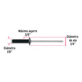 Bolsa C/50 Remaches 1/8'X3/8' Negros de Aluminio, Ala 1/4'