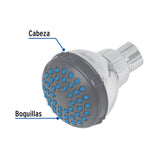 Regadera Redonda de ABS 2-1/2' Gris-cromo sin Brazo, Basic