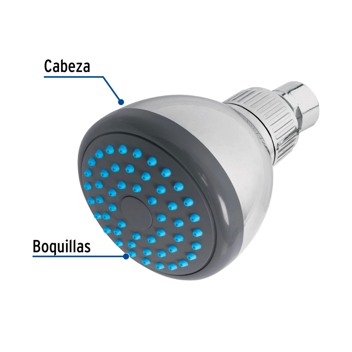 Regadera Redonda de ABS 3' sin Brazo, Foset Basic