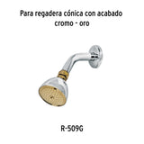 Regadera Cónica 2-1/2', Metálica, sin Brazo, Cromo-oro, Aqua