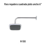 Regadera Cuadrada 6', ABS, sin Brazo, Cromo, Aero