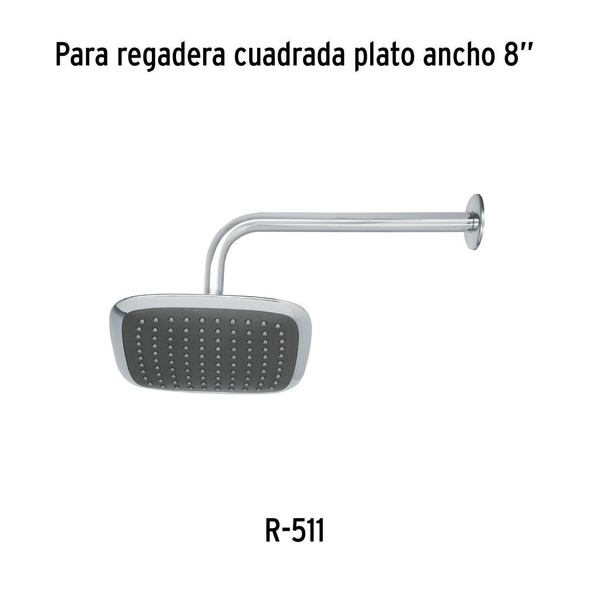 Regadera Cuadrada 8', ABS, sin Brazo, Cromo, Aero