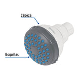 Regadera Redonda de ABS 2-1/2' Gris-blanca sin Brazo, Basic