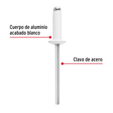 Bolsa C/50 Remaches 5/32'X3/8' Blancos Aluminio, Ala 5/16'