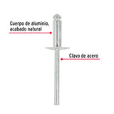 Bolsa con 50 Remaches 3/16' X 3/8' de Aluminio, Ala 17/32'