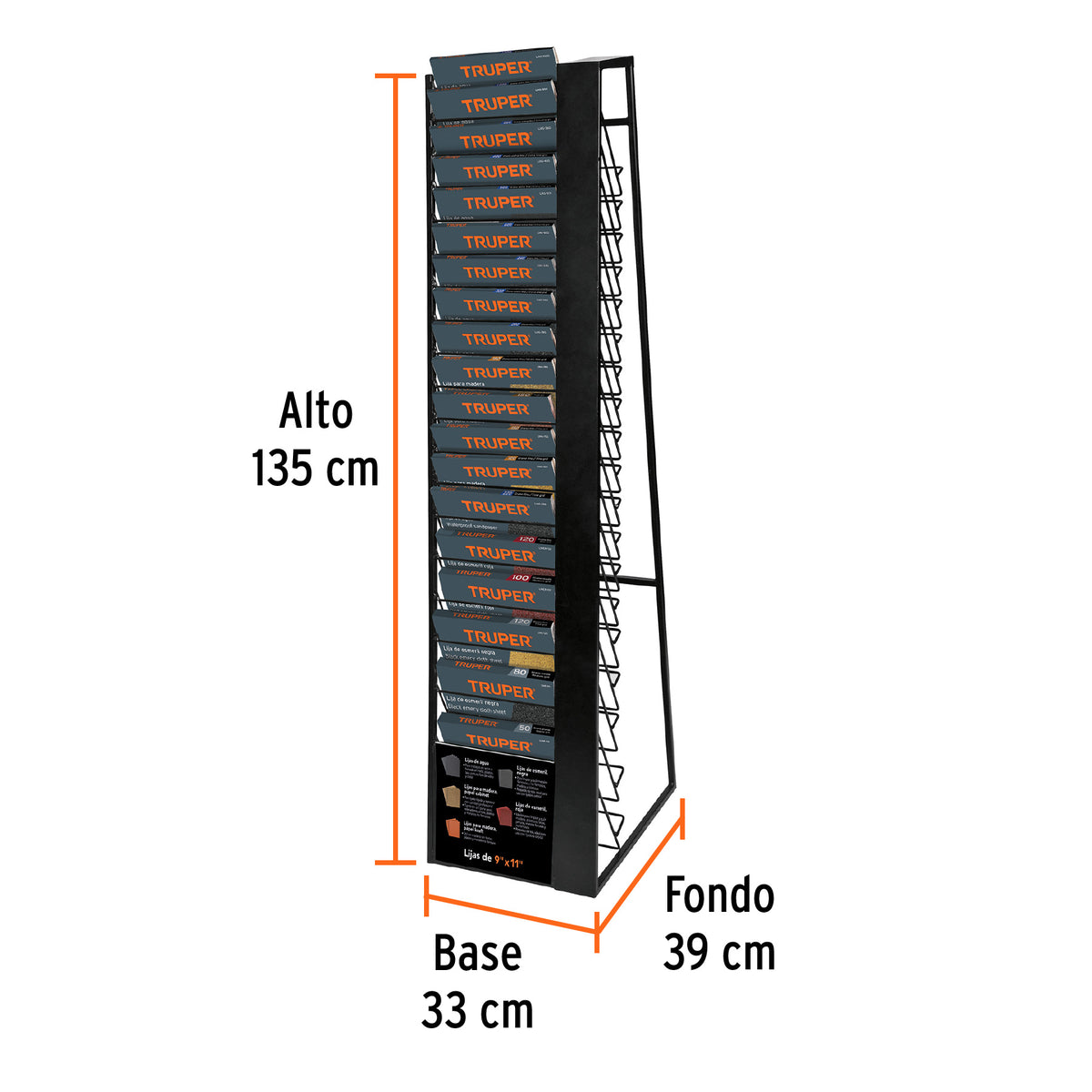 Rack para 19 Hojas de Lija, Truper