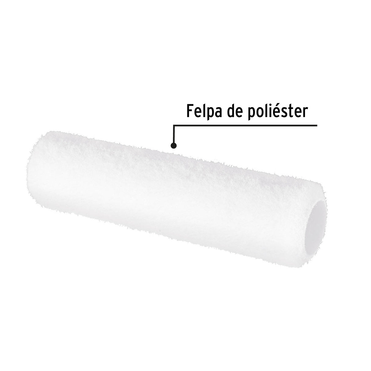 Felpa para Rodillo, 9 X 3/8', Superficies Lisas, Pretul