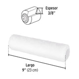 Felpa para Rodillo, 9 X 3/8', Superficies Lisas, Pretul