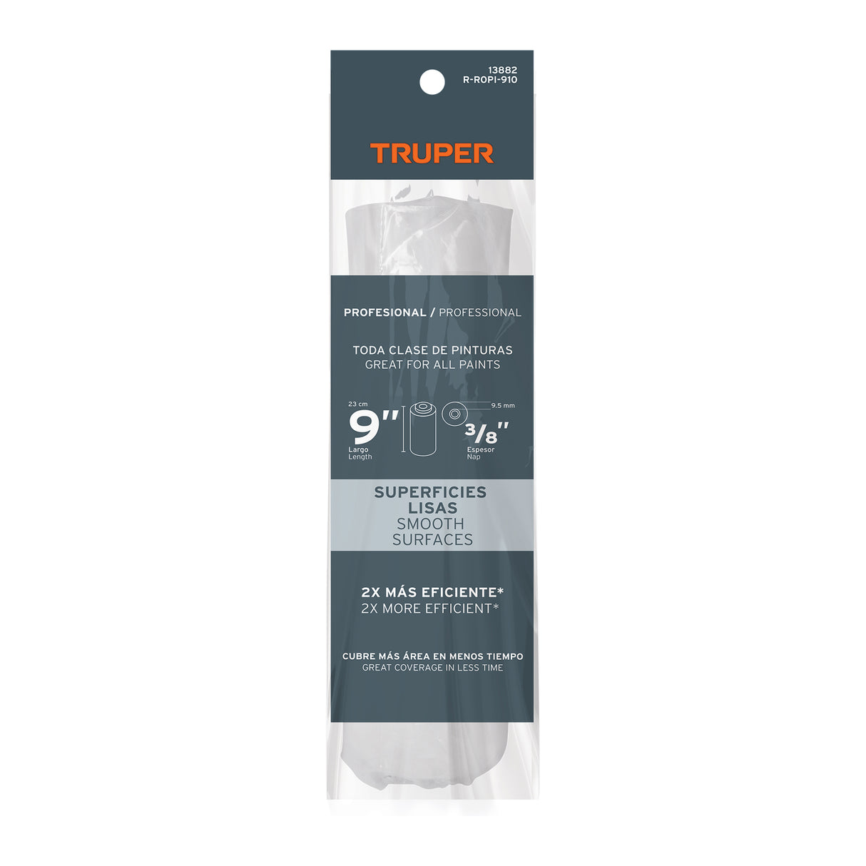 Felpa para Rodillo 9' X 3/8' Superficies Lisas, Truper