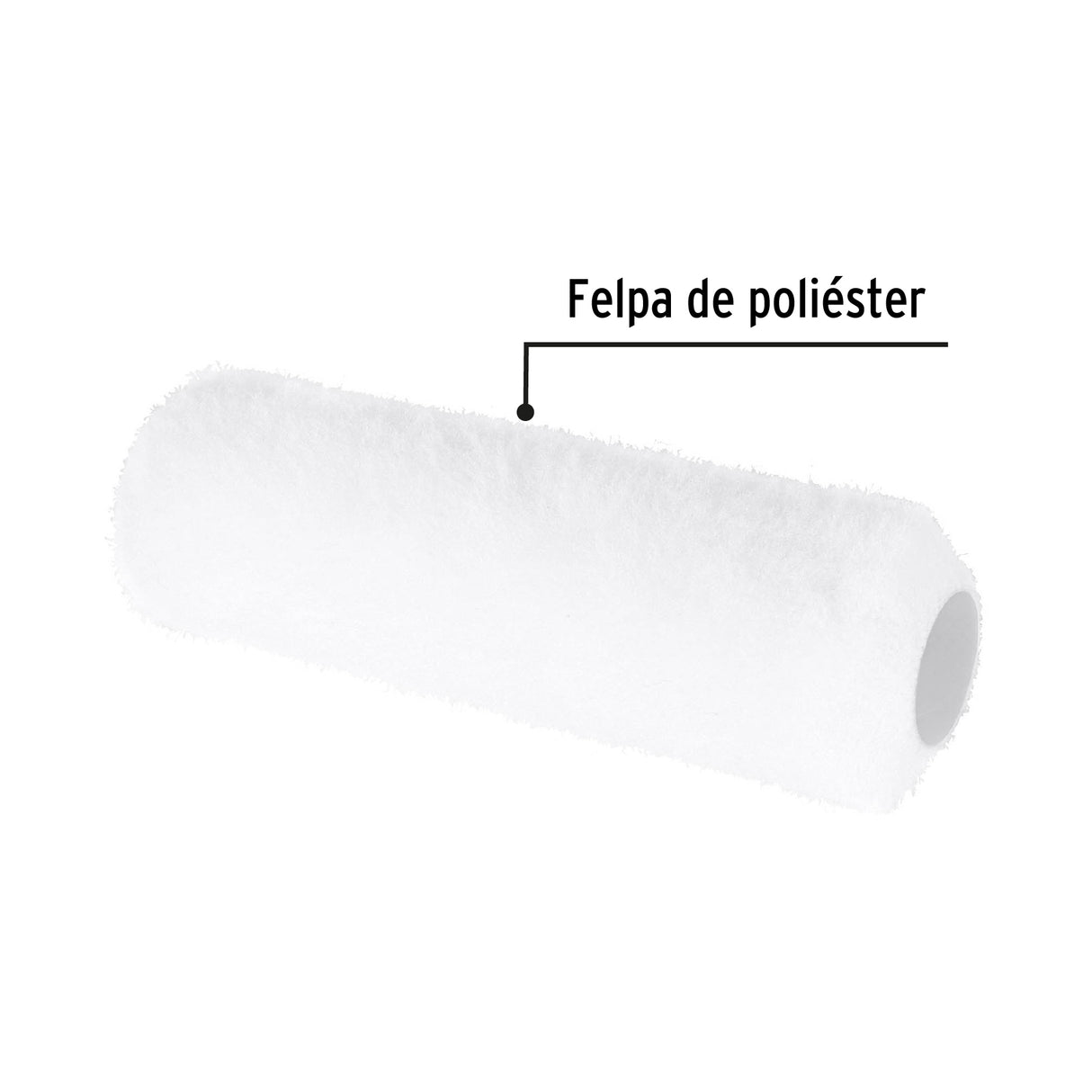 Felpa para Rodillo, 9x5/8', Superficies Poco Rugosas, Pretul