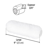 Felpa para Rodillo, 9 X 3/4', Superficies Rugosas, Pretul