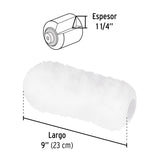 Felpa para Rodillo, 9x1-1/4, Superficies Extra Rugosas, Pretul