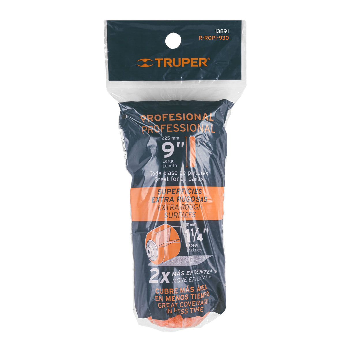 Felpa para Rodillo 9X1-1/4' Superficies Extrarrugosas Truper