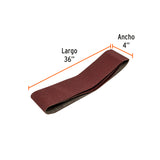 Caja con 3 Bandas de Lija 4' X 36' Grano 100 para Pul 4X6