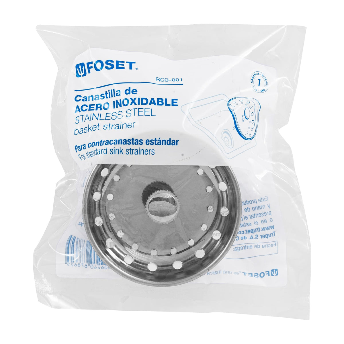 Canastilla Inox para Contracanasta 3-1/2', Foset