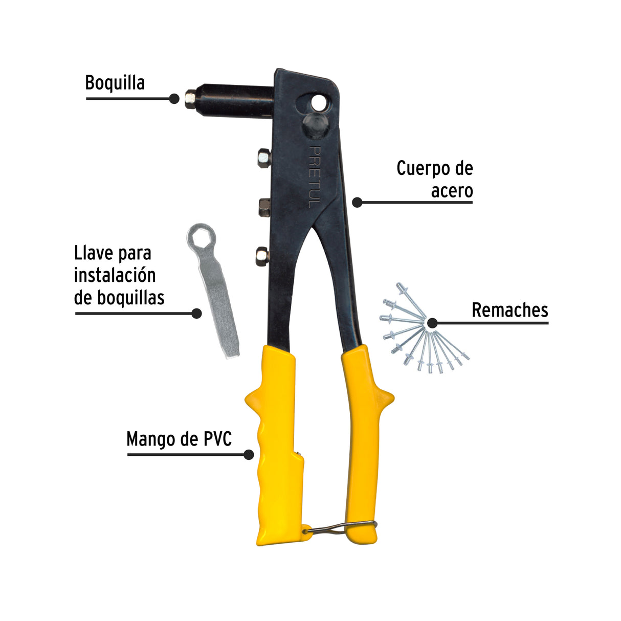 Remachadora 10' con Remaches, Pretul