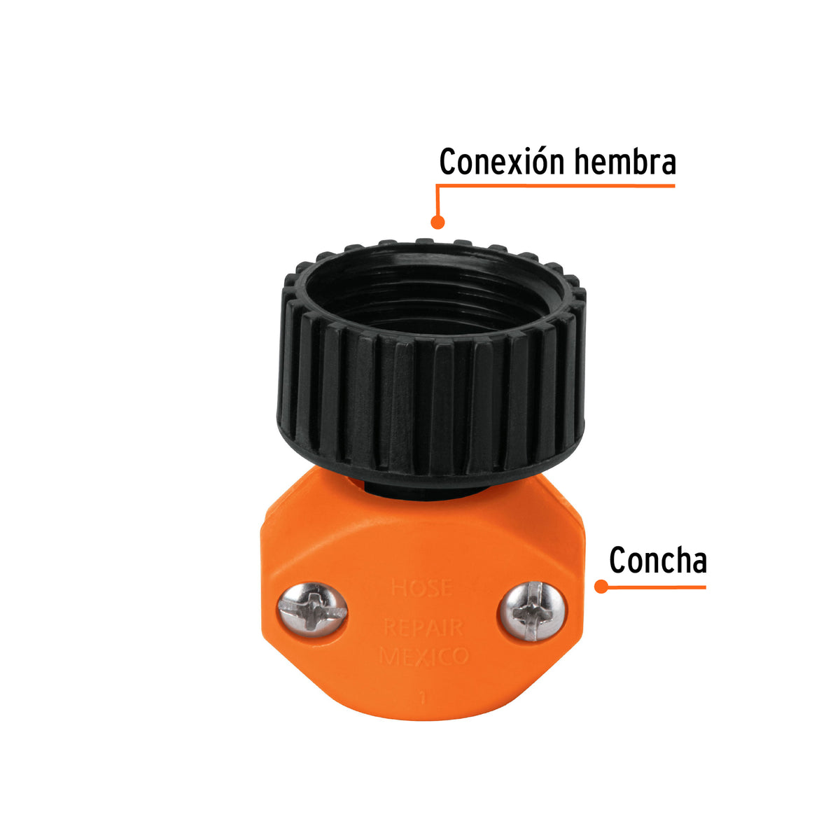 Conector 1/2' Hembra de ABS para Manguera, Truper