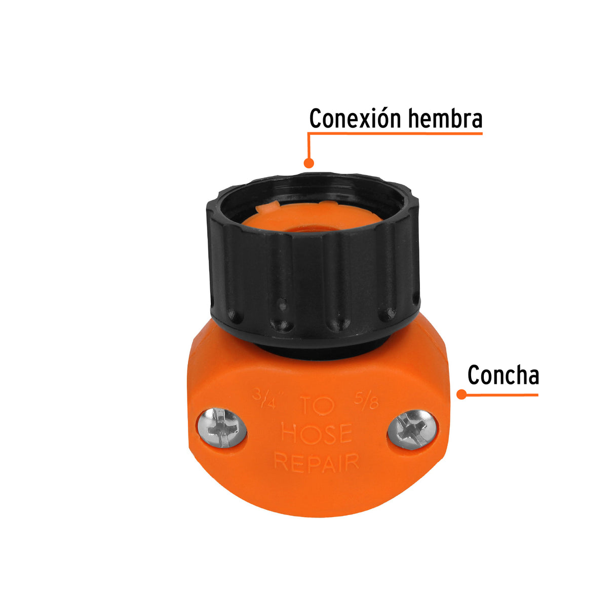 Conector 5/8'-3/4' Hembra de ABS para Manguera, Truper